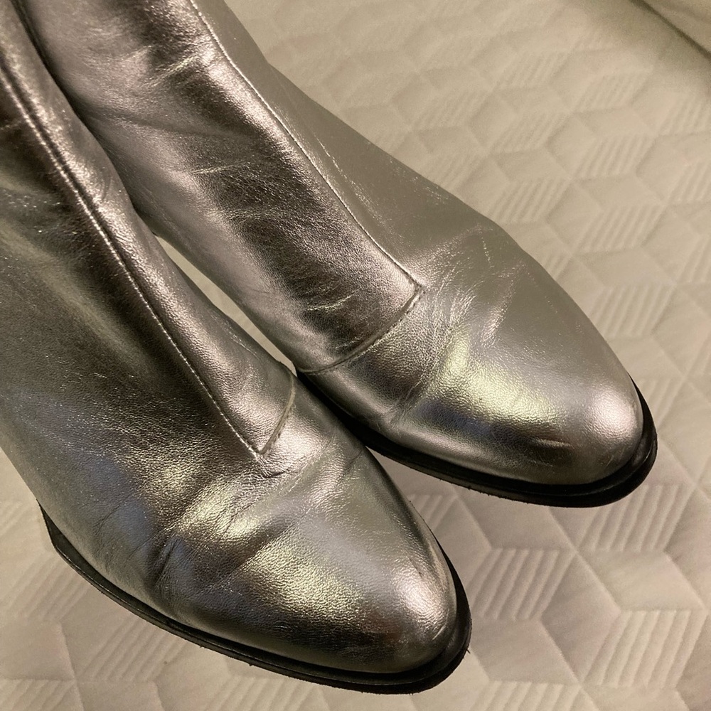 Rag & Bone Women's Silver Walker Boots, Size 7 - Picture 2 of 5